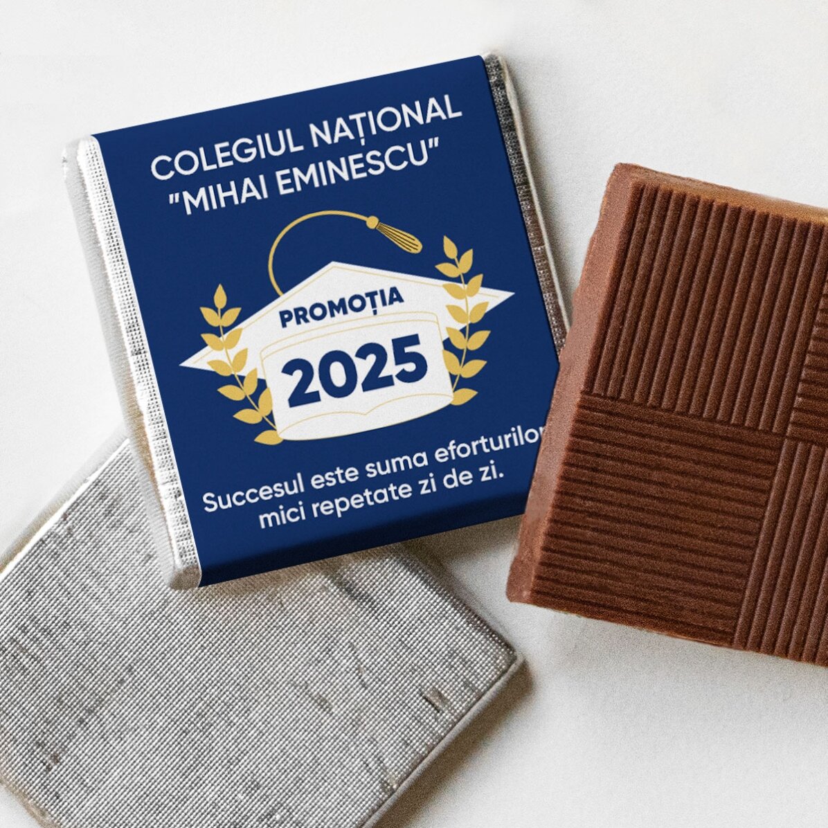 Mini cioccolatino personalizzato con messaggio di laurea
