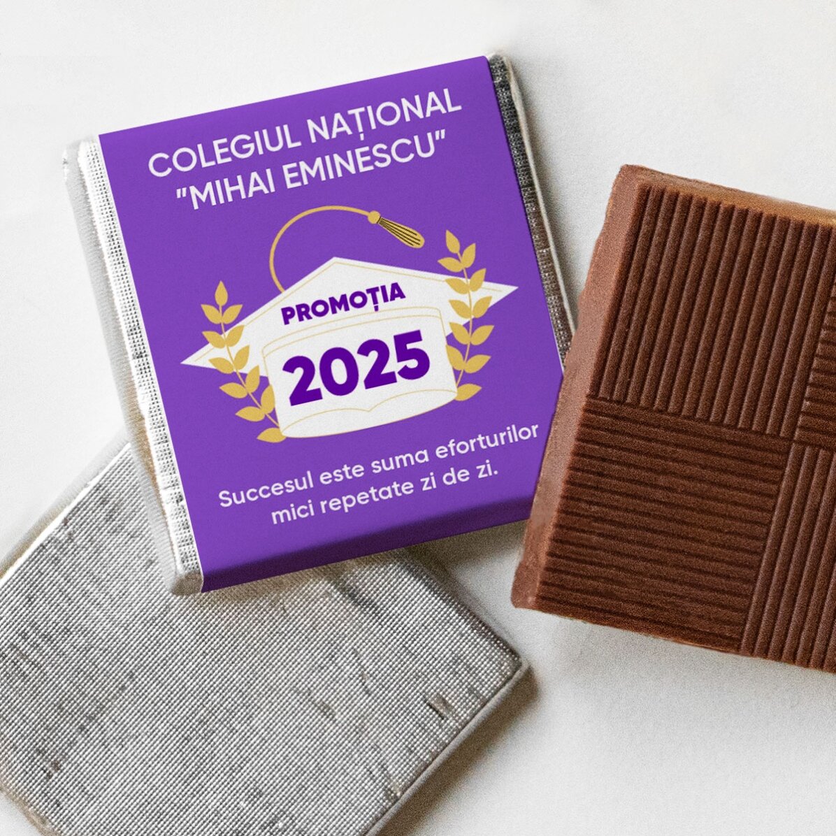Mini cioccolatino personalizzato con messaggio di laurea