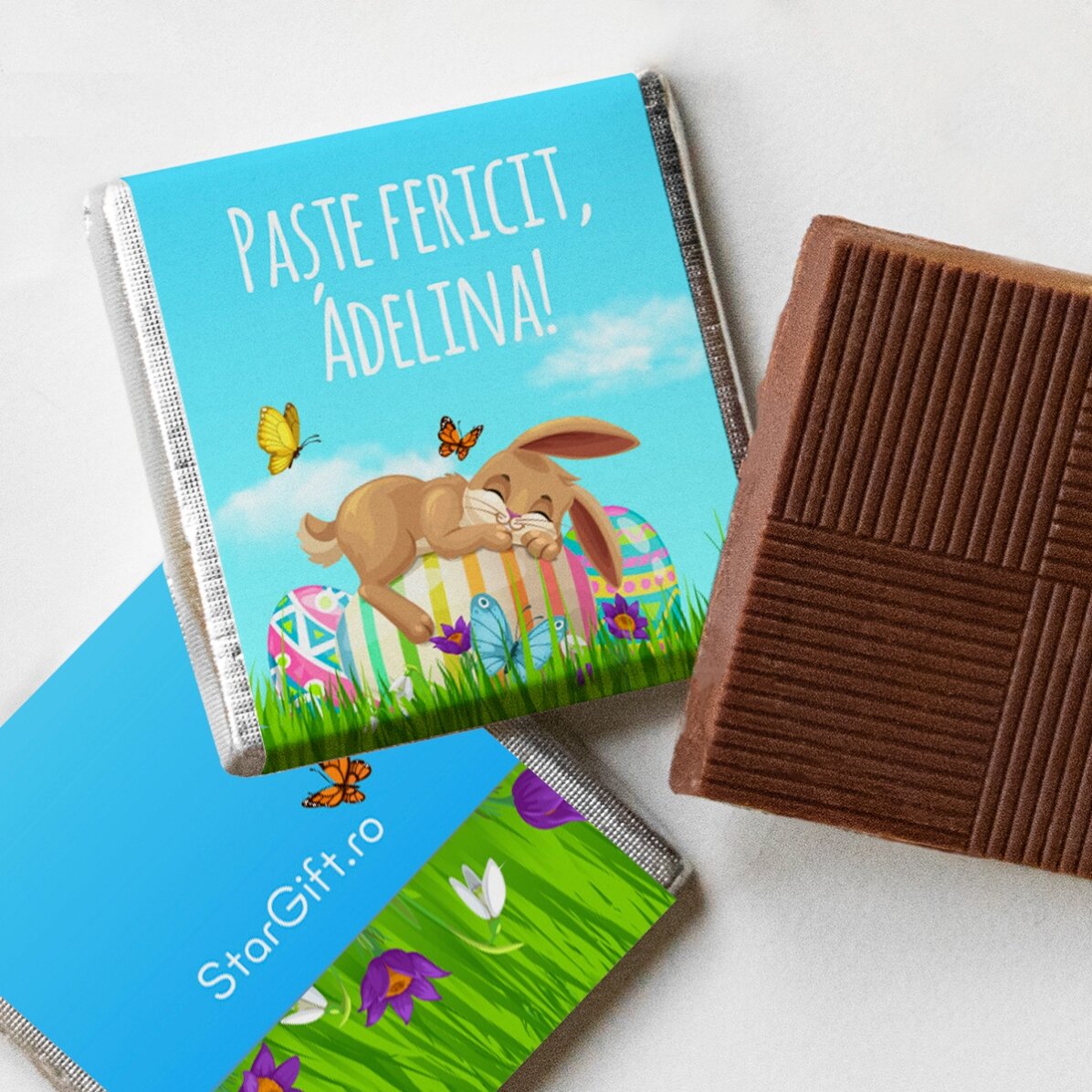 Mini cioccolatino personalizzato con messaggio pasquale