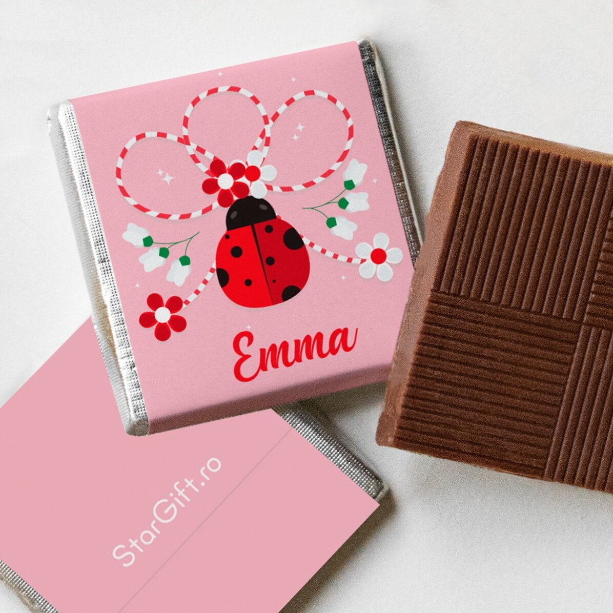 Mini cioccolatino personalizzato con il nome “coccinella”