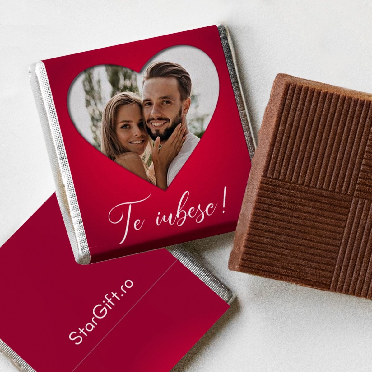 Mini cioccolatino personalizzato con foto e testo - Cuore