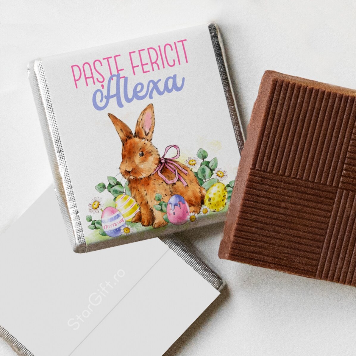 Mini cioccolatino personalizzato con scritta - Coniglietto