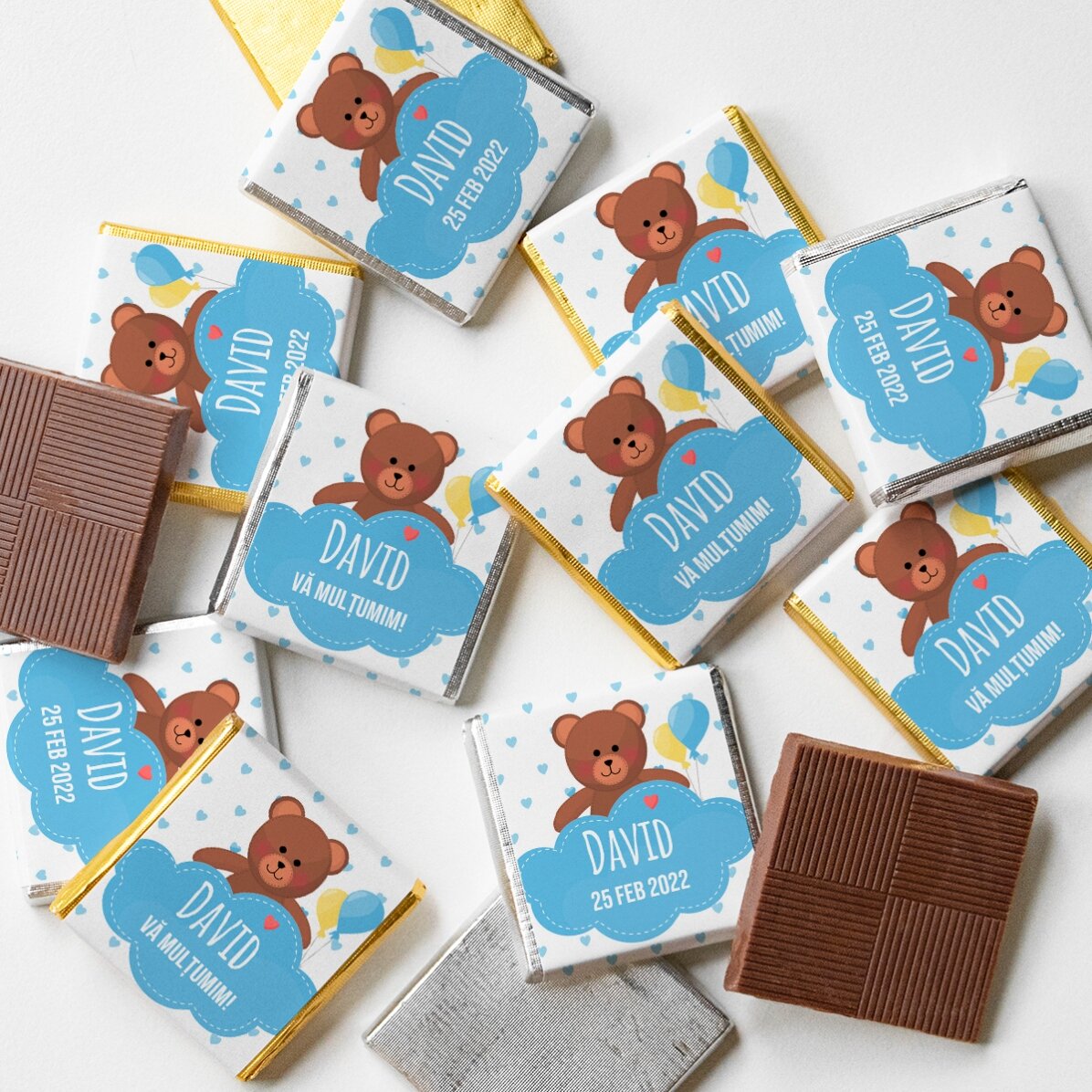 Mini cioccolatino personalizzato - Bomboniera per il battesimo