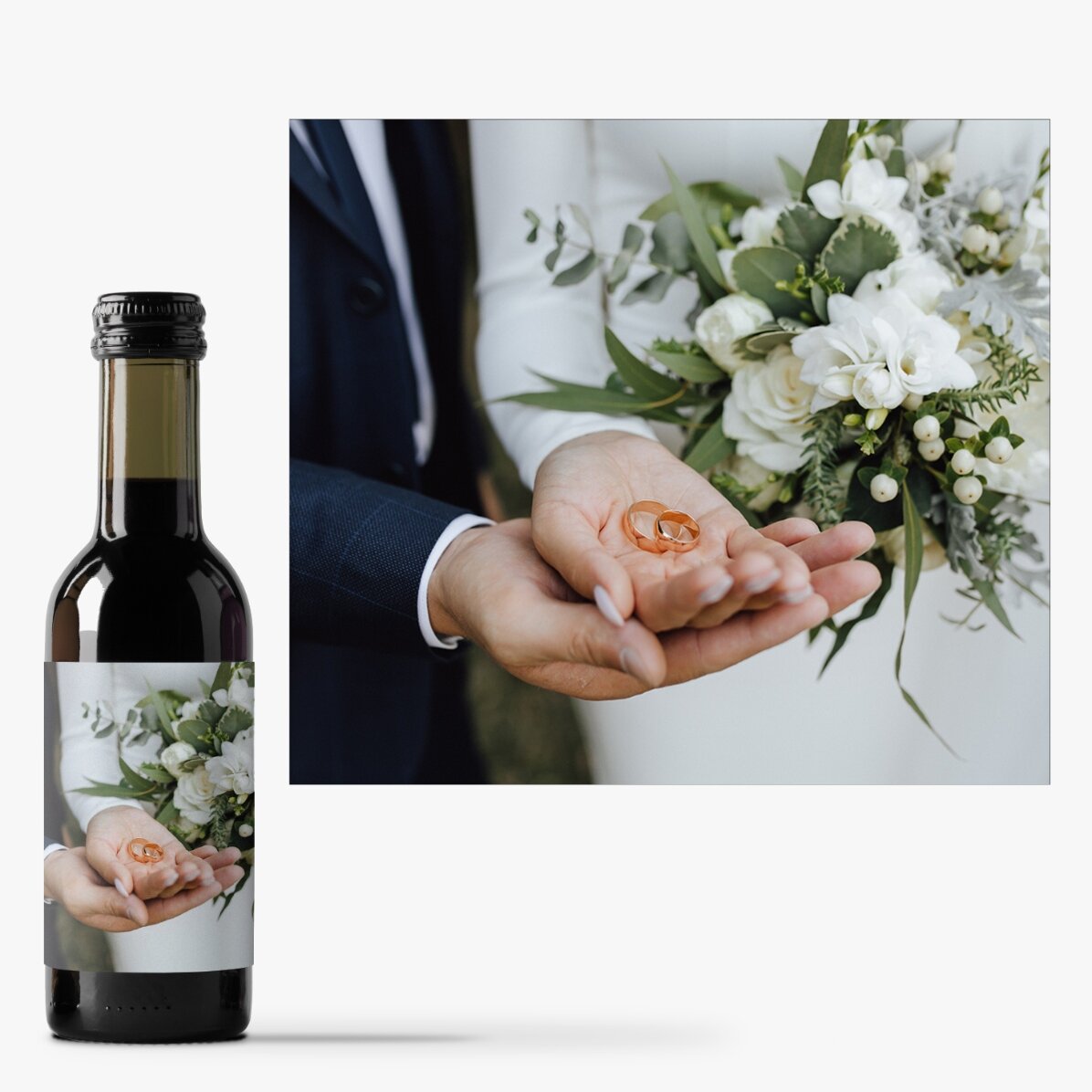 Mini bottiglia di vino personalizzata con una foto