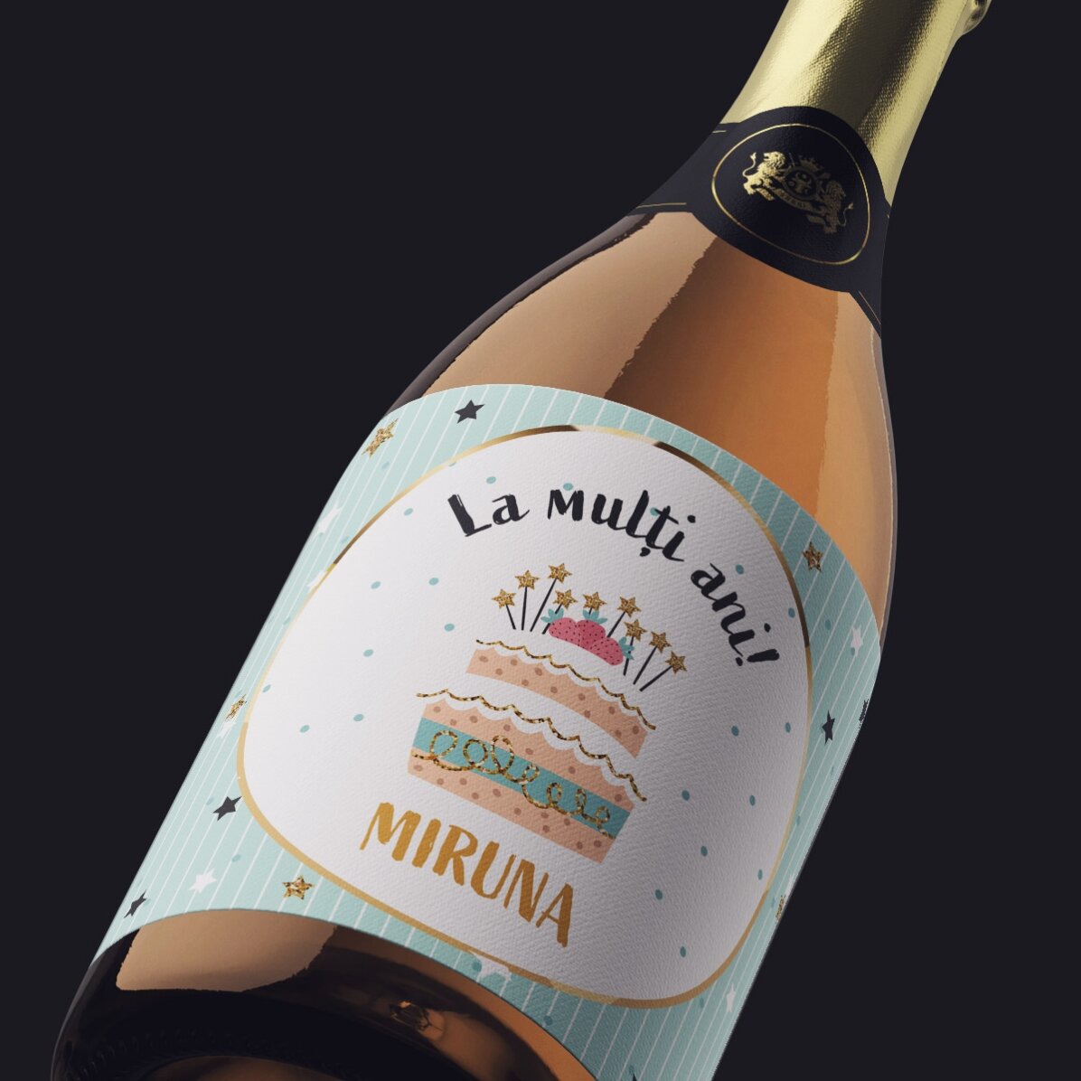 Mini bottiglia di spumante personalizzata per il compleanno - Buon compleanno!