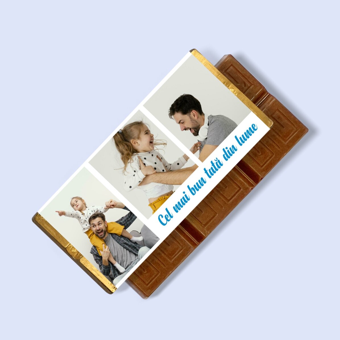 Mini tavoletta di cioccolato personalizzata con 3 foto e un messaggio
