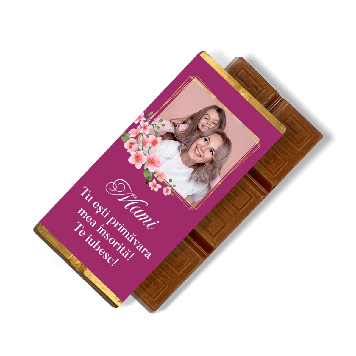 Mini tavoletta di cioccolato personalizzata con messaggio e foto - Mia cara