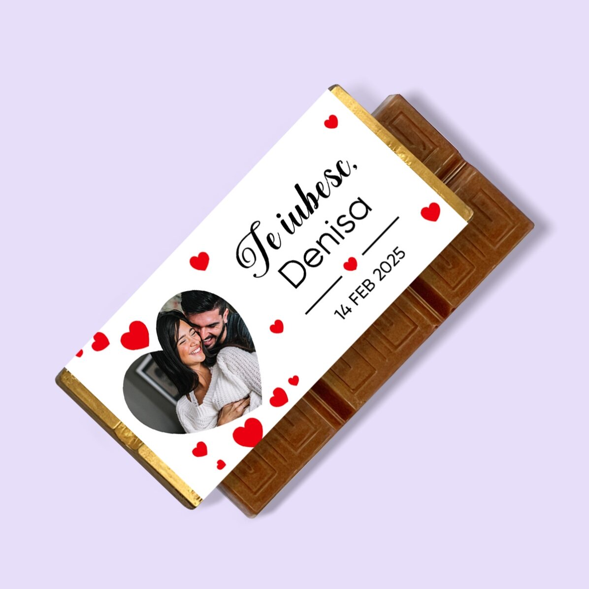 Mini tavoletta di cioccolato personalizzata con una foto e un messaggio - Ti amo