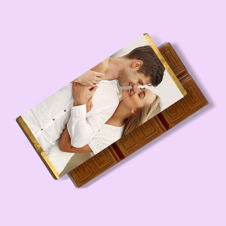 Mini chocolate bar personalised with a photo