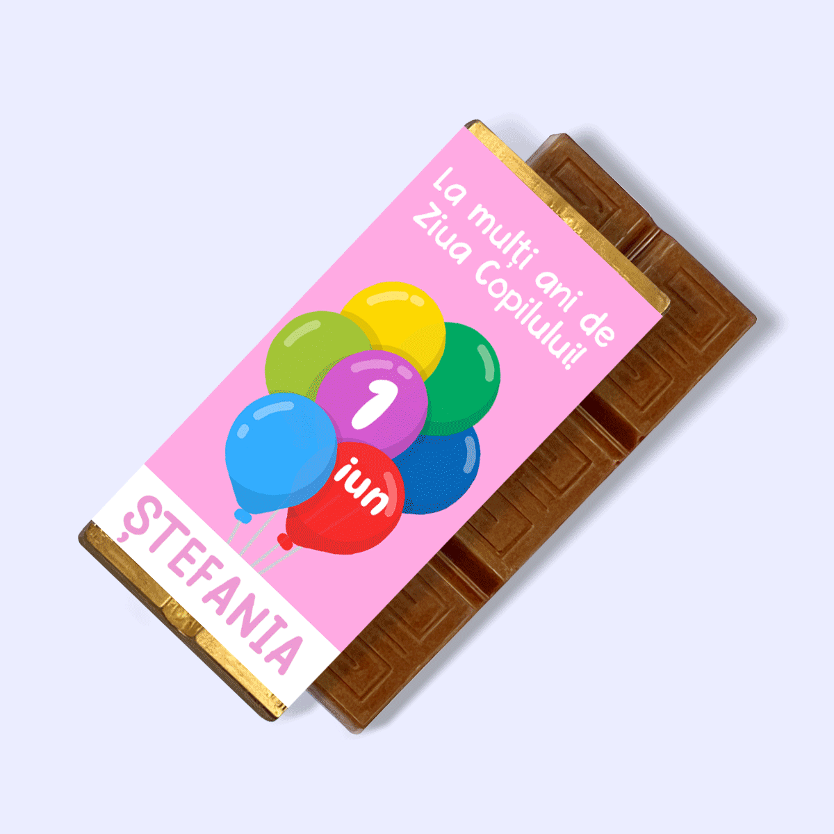 Mini tavoletta di cioccolato personalizzata per bambini con messaggio - Palloncini