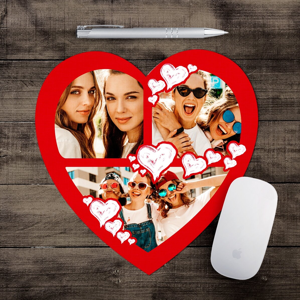 Personalised heart mouse pad 3 photos