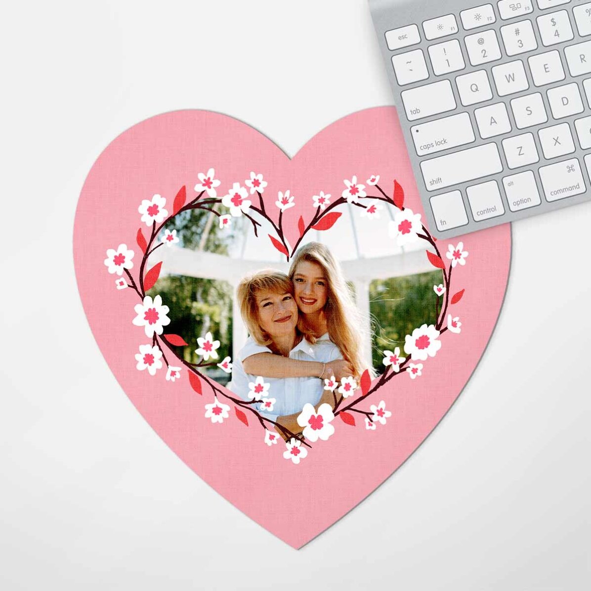 Personalised heart mouse pad with photo