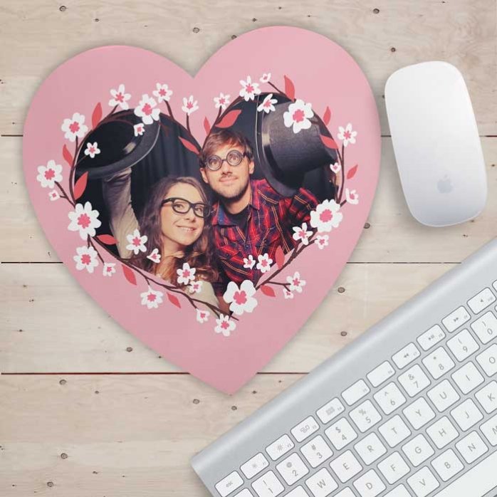 Personalised heart mouse pad with photo