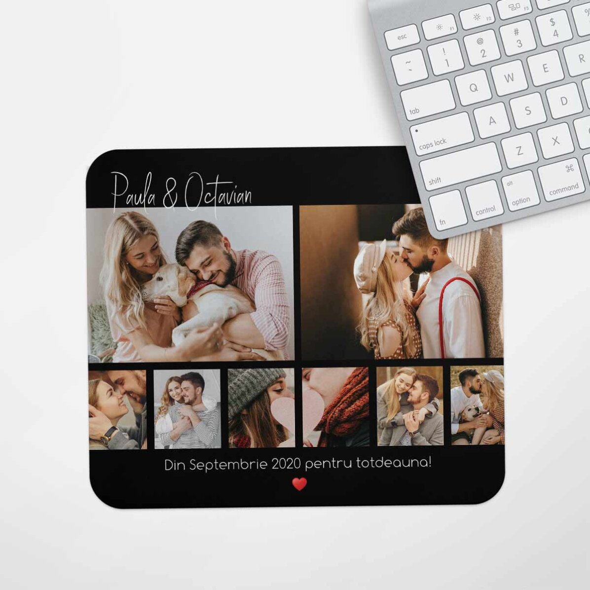 Tappetino per mouse personalizzato con 8 foto e testo - For you