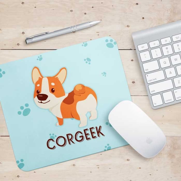 Personalised mouse pad with text - Corgeek