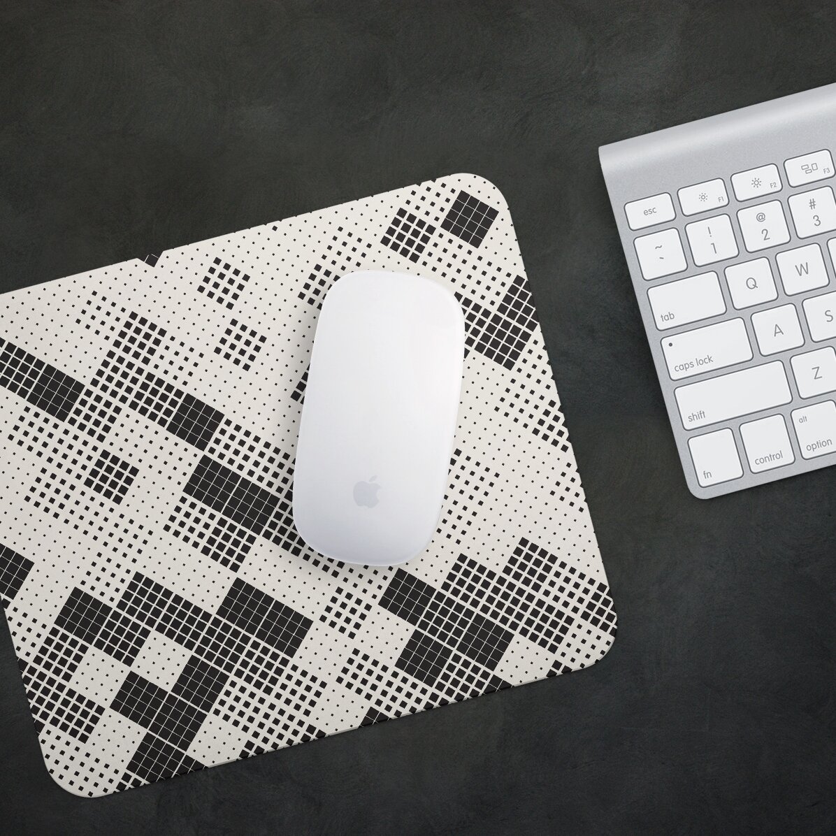 Tappetino per mouse personalizzato con motivo geometrico a quadrati