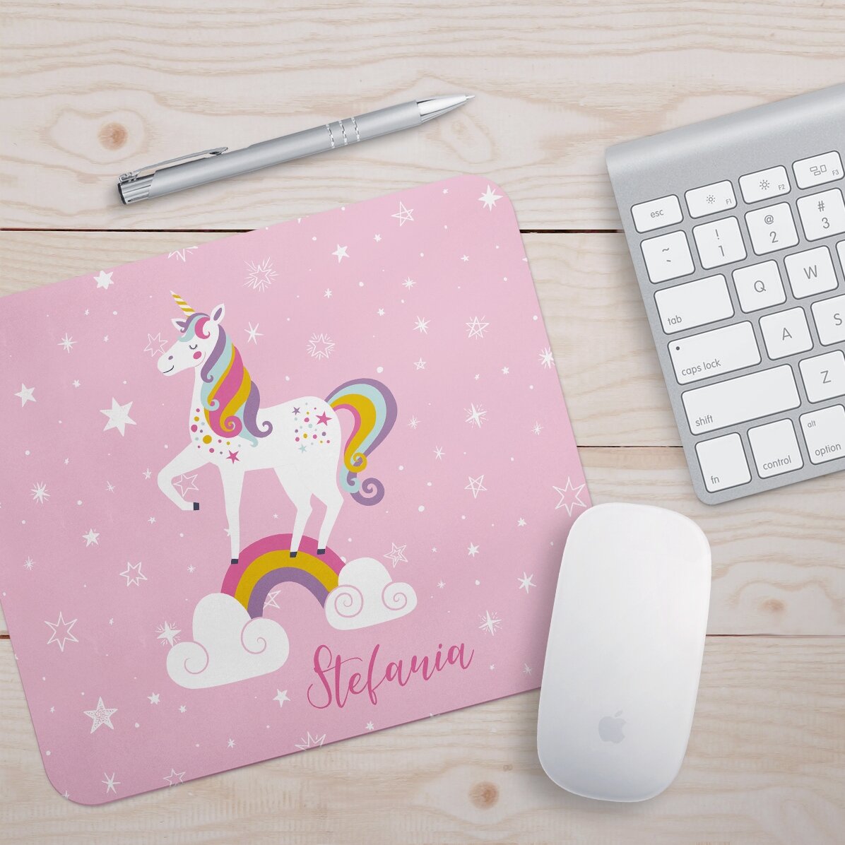 Tappetino per mouse personalizzato con scritta - Unicorno