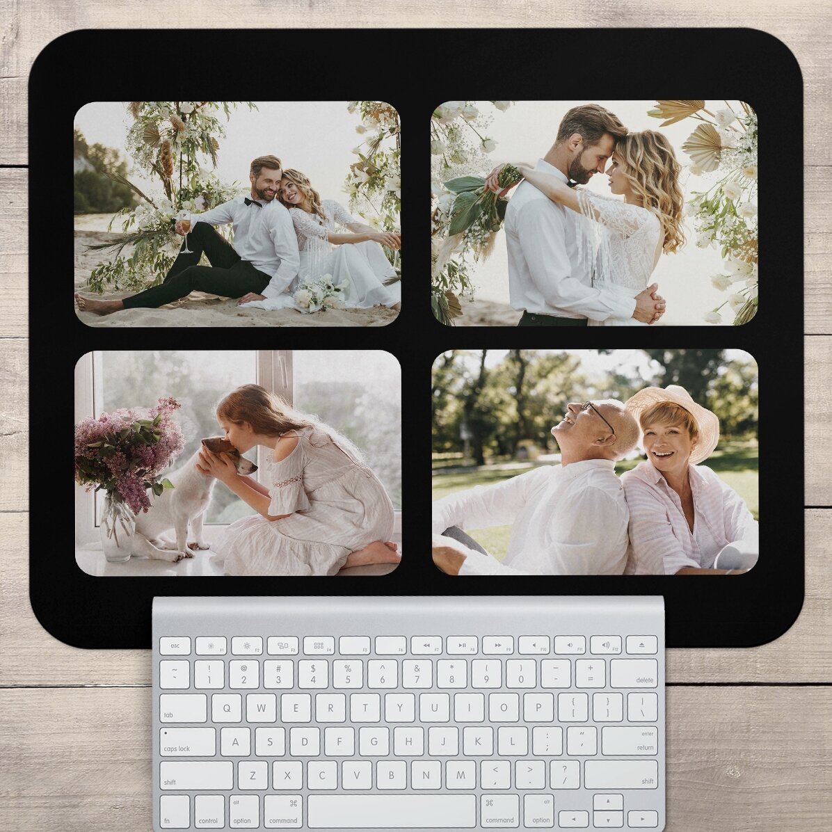 Tappetino per mouse XL personalizzato con 4 foto