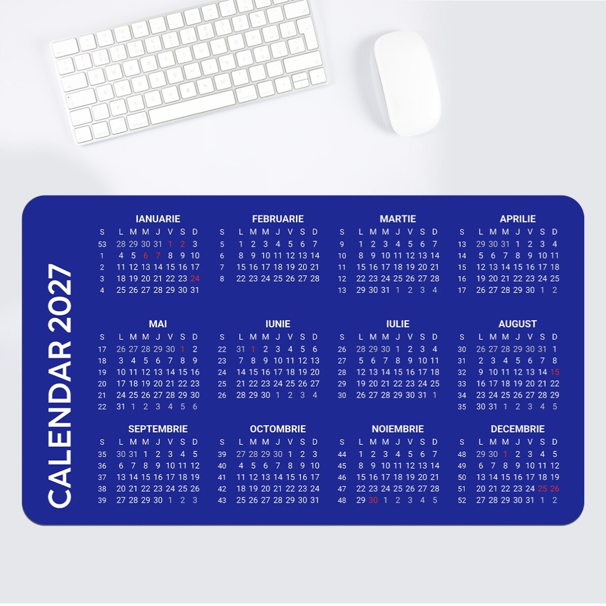 Tappetino per mouse XXL personalizzato con calendario