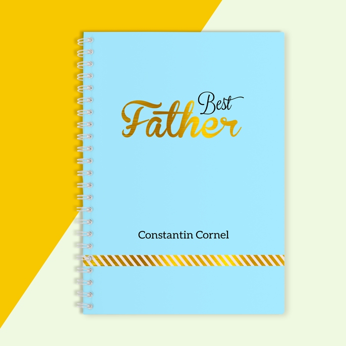Quaderno personalizzato - Best Father, Blu