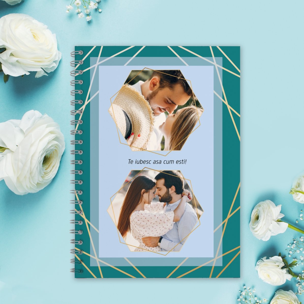 Personalised notebook with 2 photos and text - Feelings