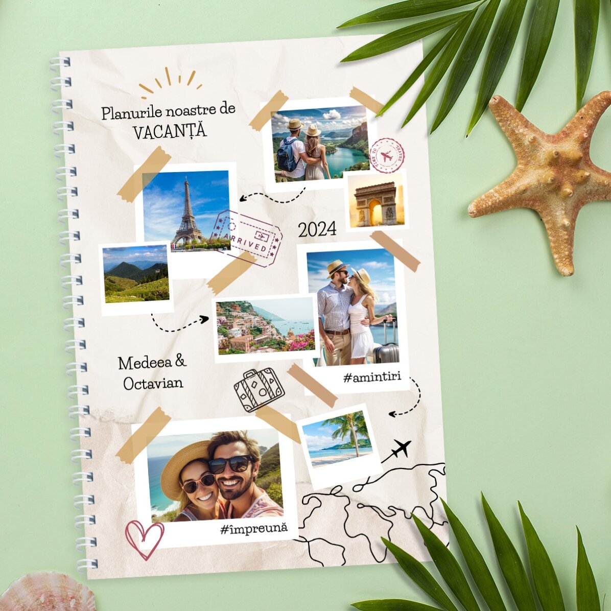 Taccuino personalizzato con 8 foto e testo - Programmi per le vacanze