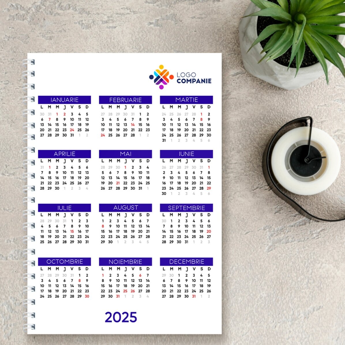 Notebook personalizzato con logo - Calendario