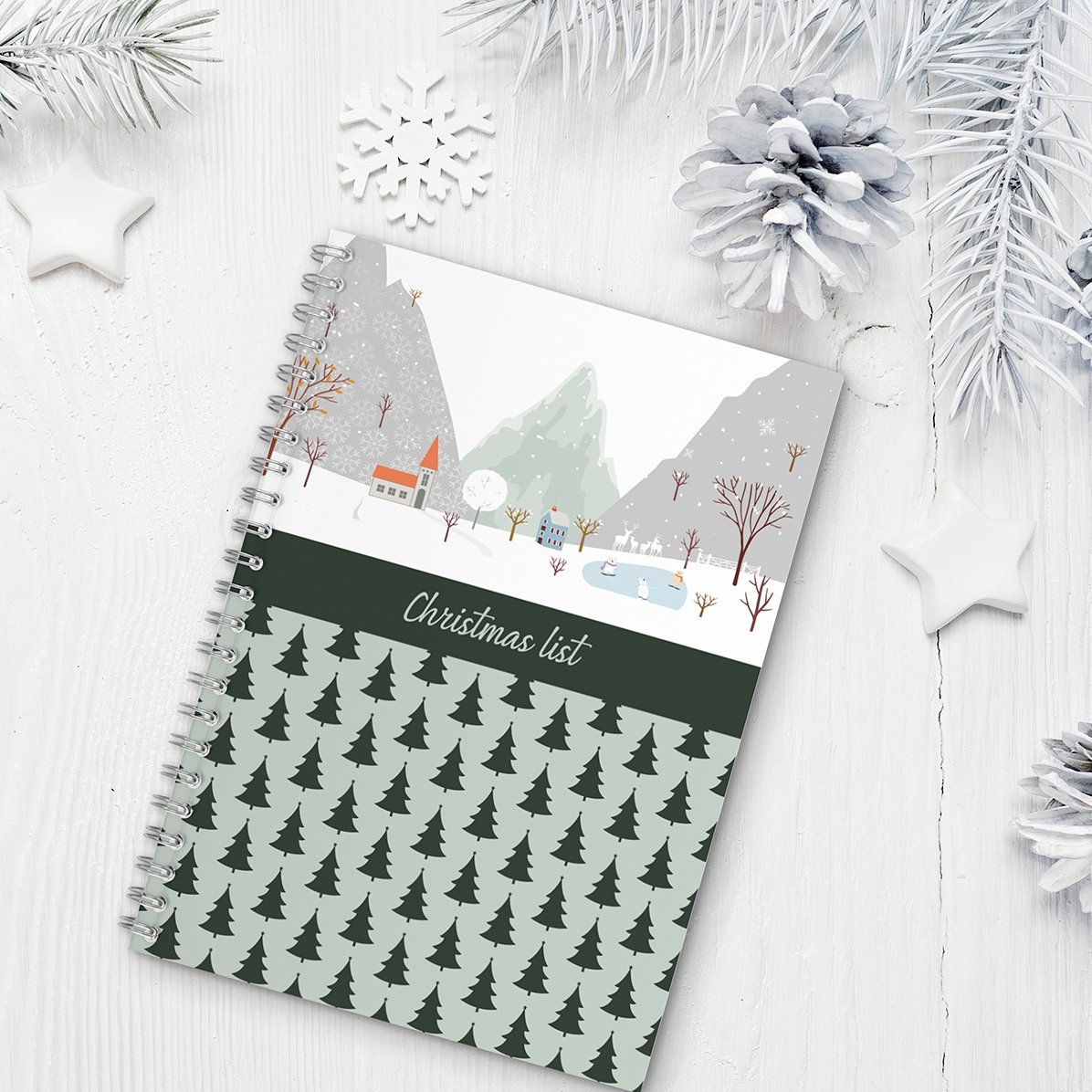 Quaderno personalizzato con testo - Lista dei regali di Natale