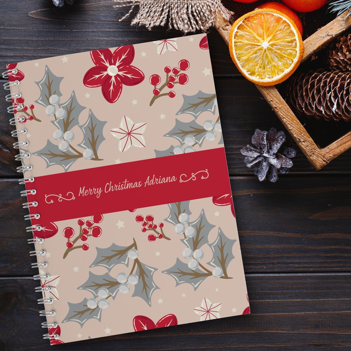 Personalised notebook with text - Christmas