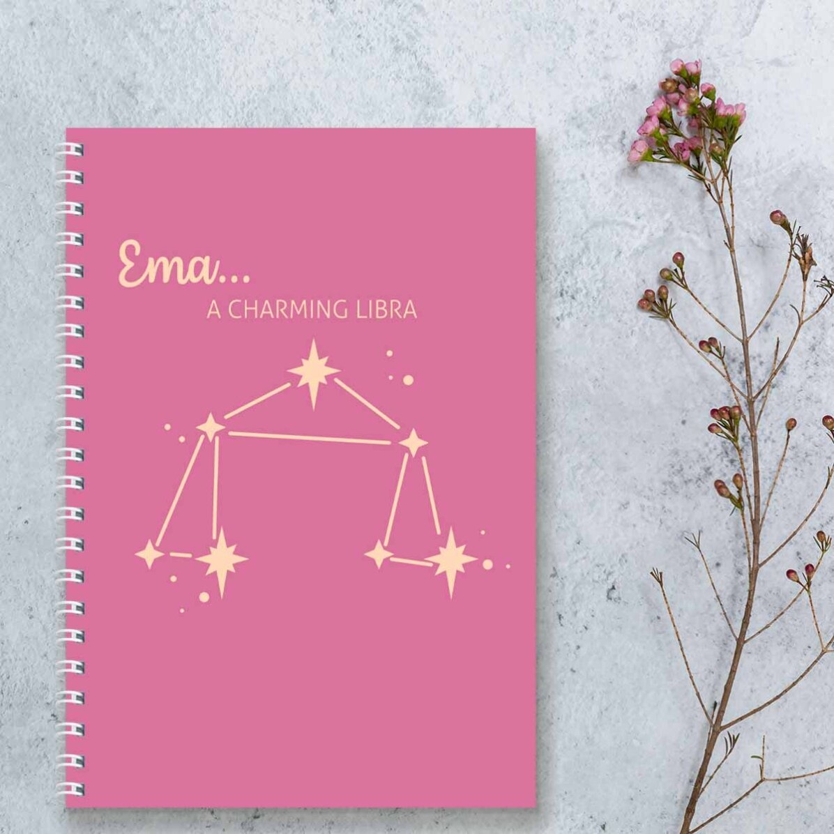 Quaderno personalizzato con scritta - Segno zodiacale Bilancia