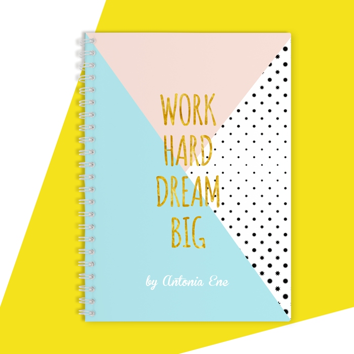 Quaderno personalizzato - Work Hard, Dream Big