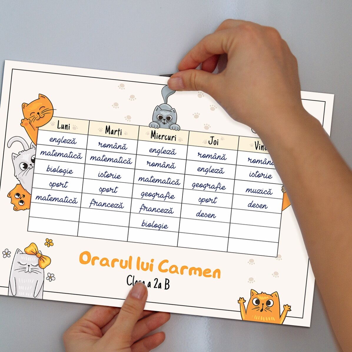 Orario personalizzato con testo - Kittens