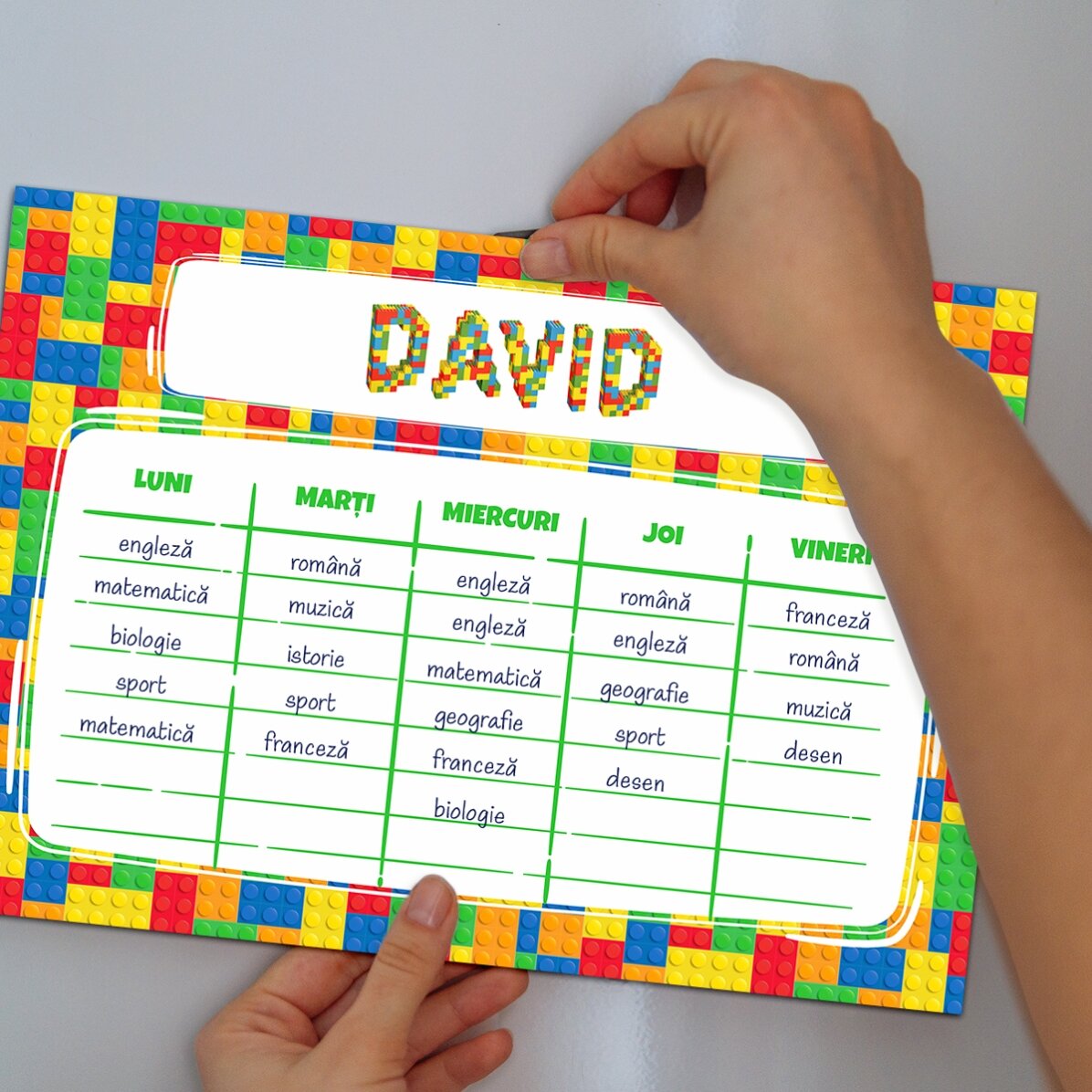 Orario personalizzato con testo - Lego