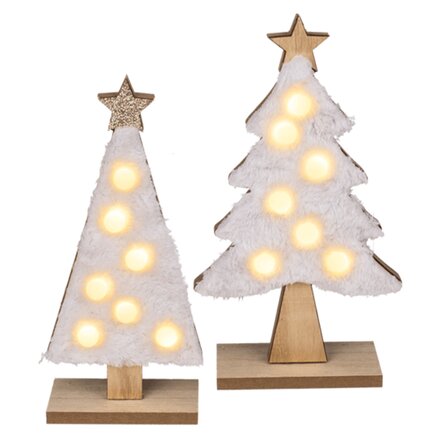 Wooden ornament - Christmas tree with lights