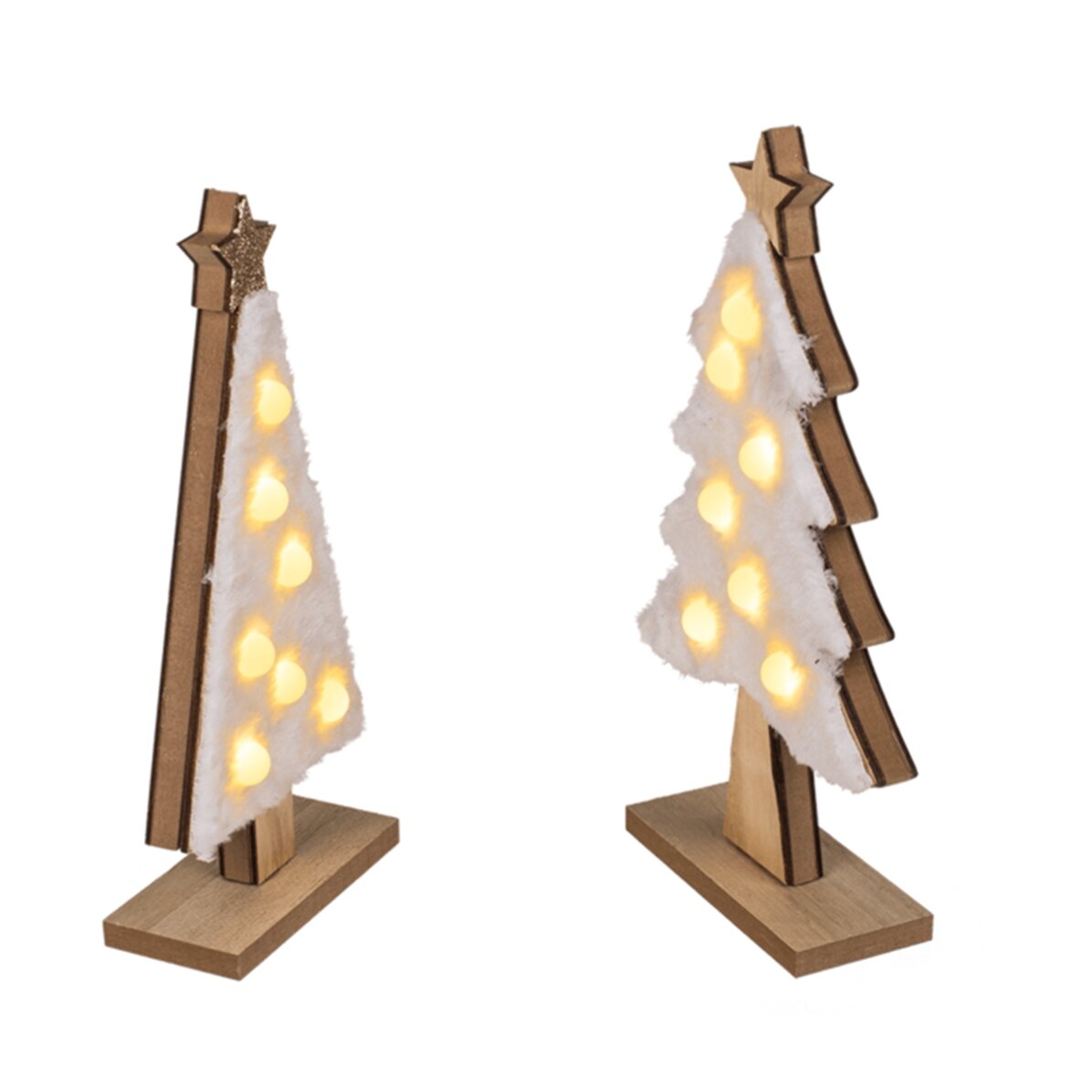 Decorazione in legno - Alberello di Natale con lucine