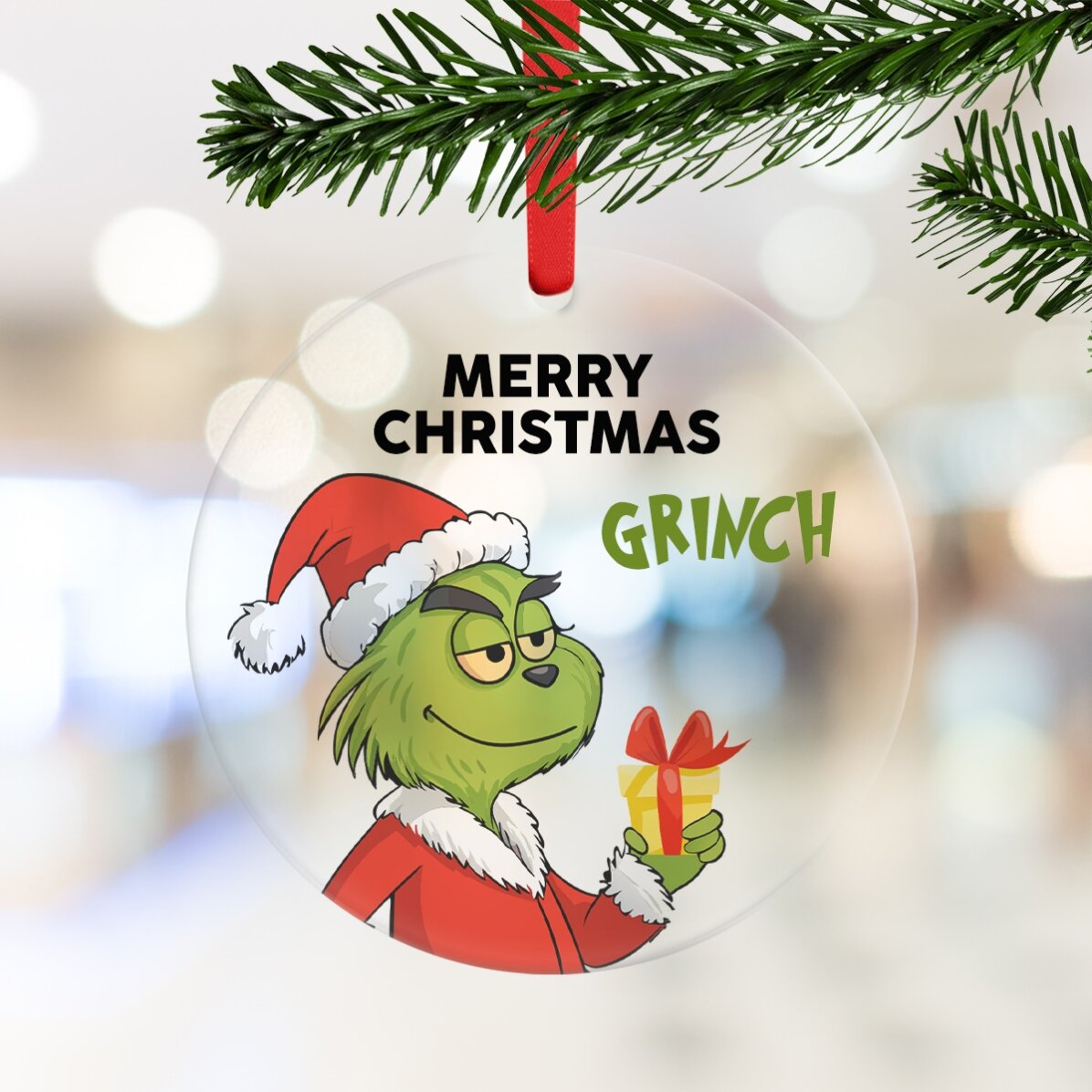 Decorazione rotonda personalizzata con messaggio - Grinch