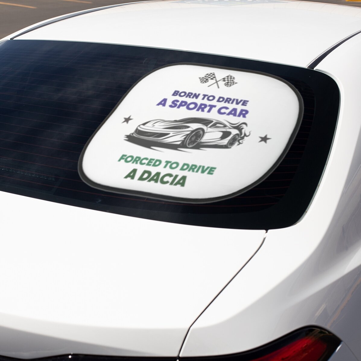 Parasole per auto personalizzato con scritta - Born to drive