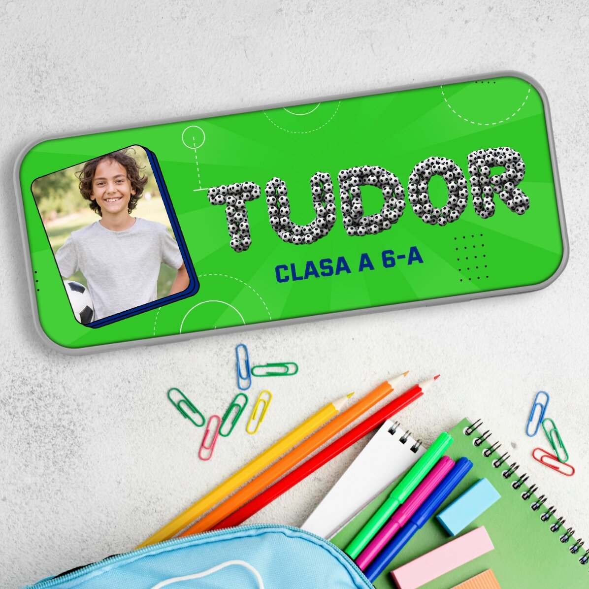 Astuccio personalizzato con foto e testo - Calcio