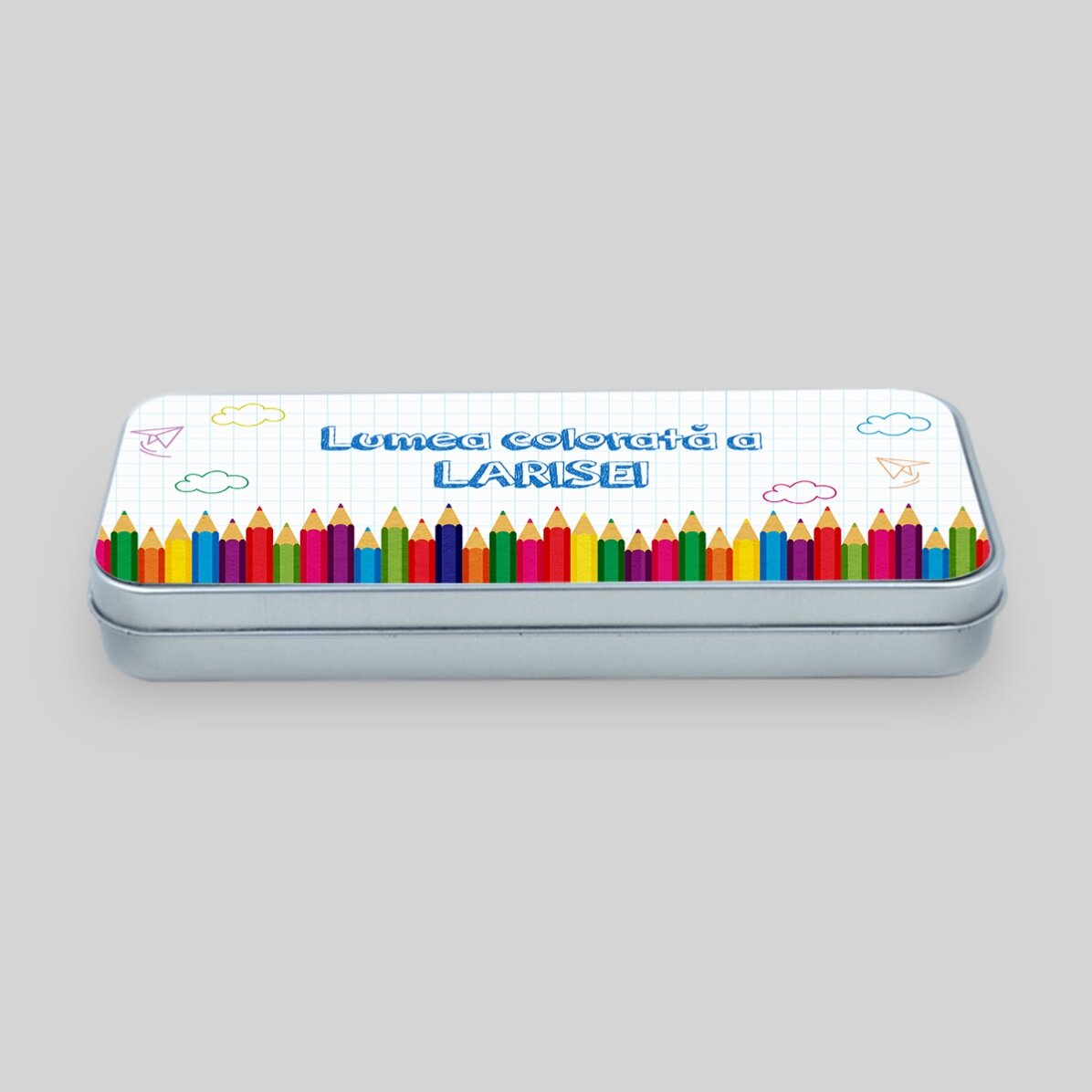 Astuccio personalizzato con scritta - Un mondo colorato