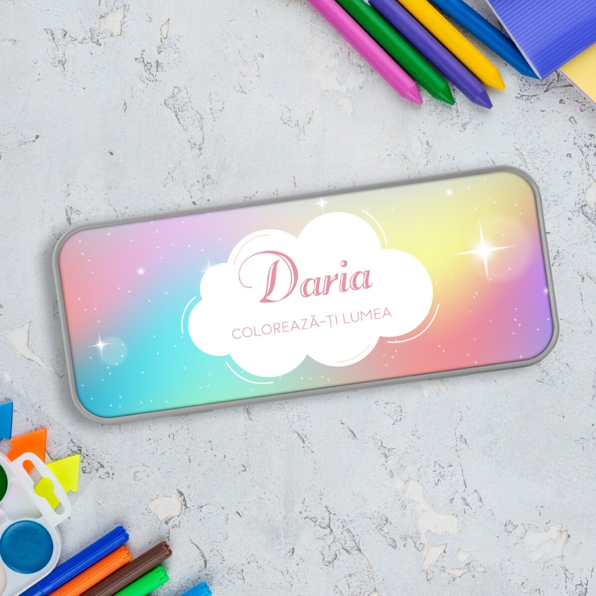 Astuccio personalizzato con scritta - Rainbow