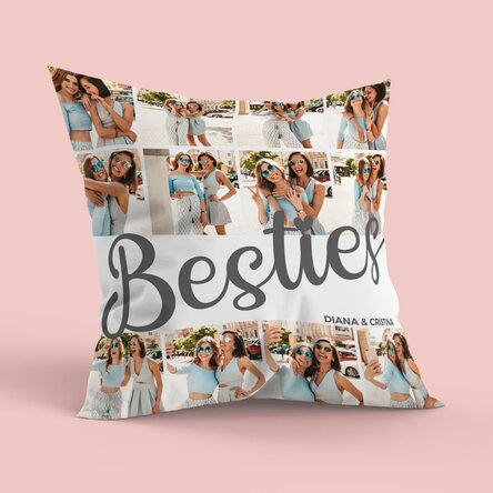 Cuscino personalizzato con 12 foto, formato grande - Besties