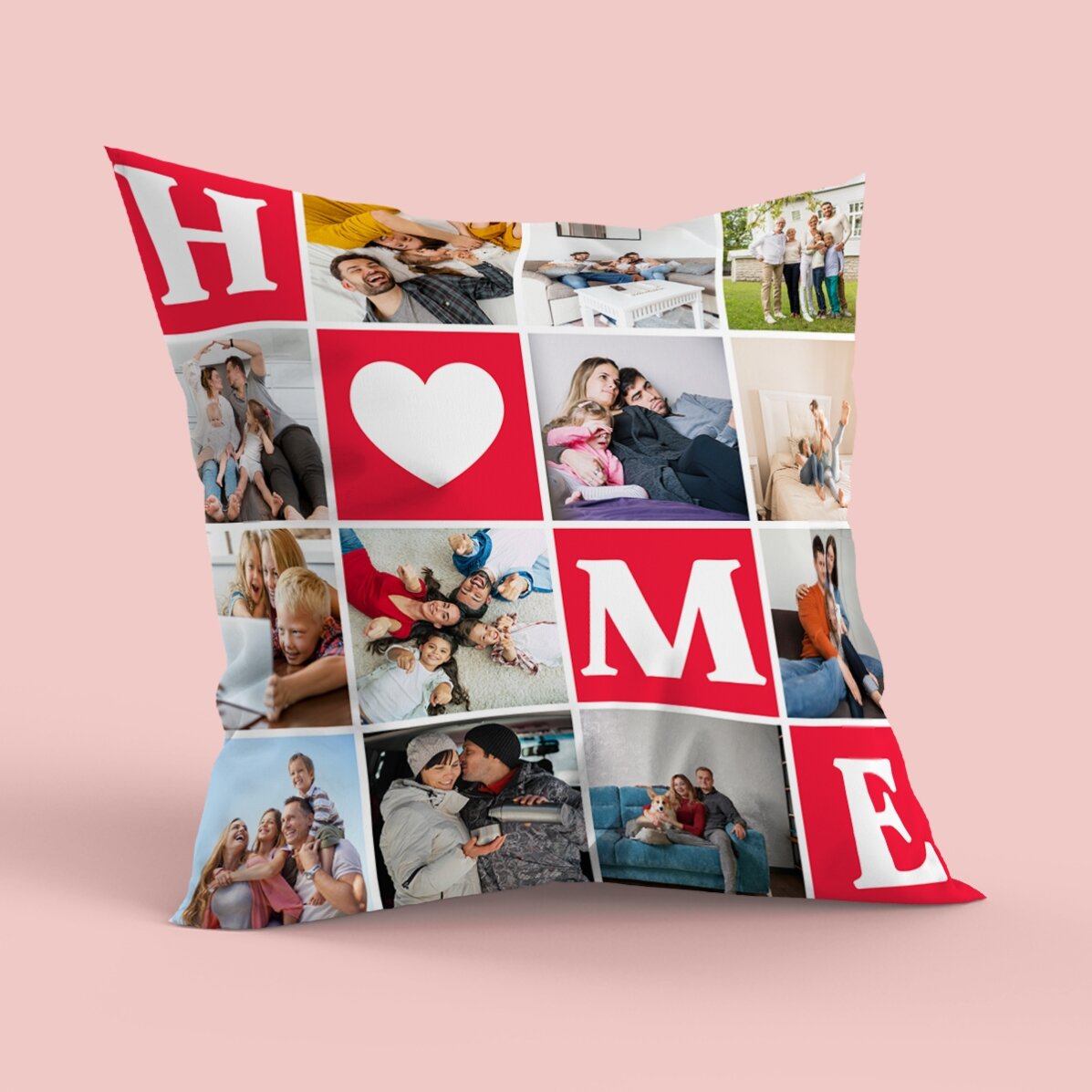 Cuscino personalizzato con 12 foto, formato grande - Home