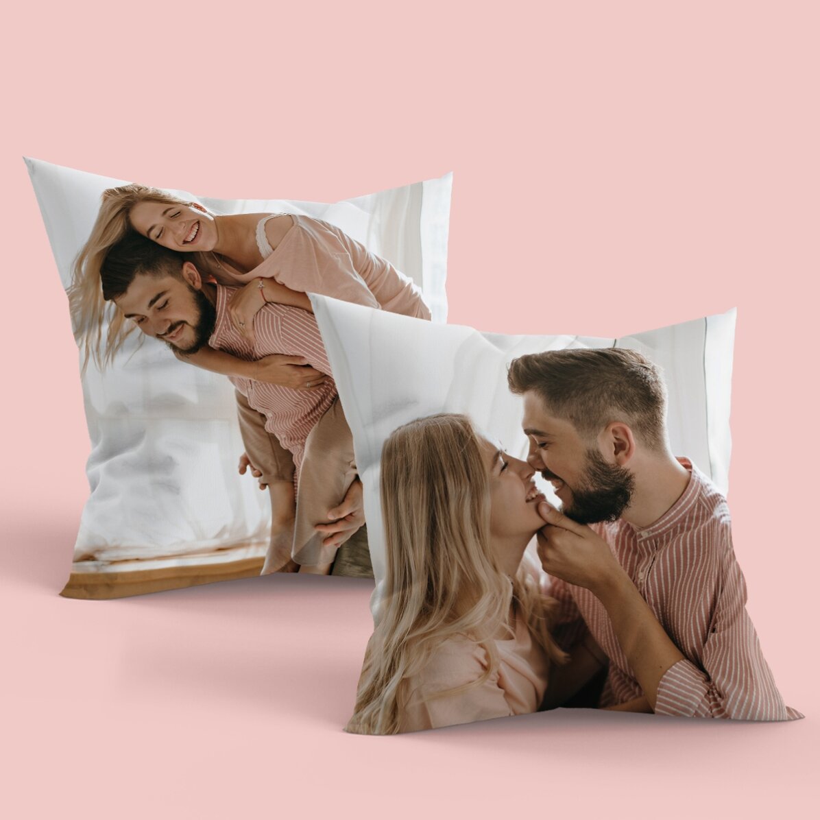 Personalised cushion with 2 photos on the front and back