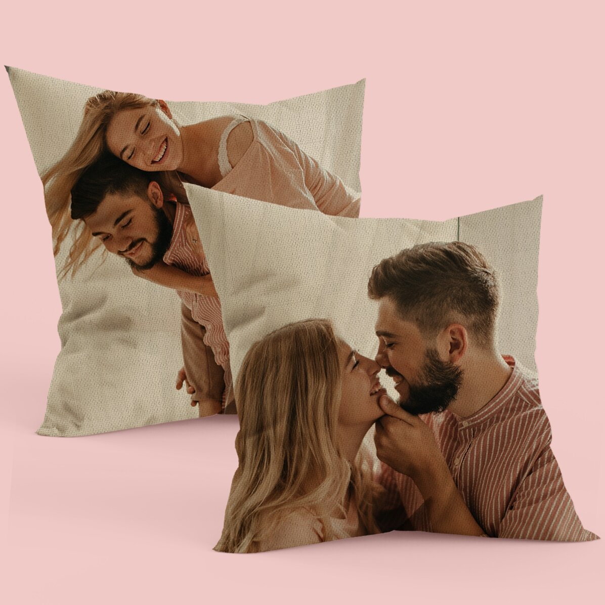 Personalised cushion with 2 photos on the front and back