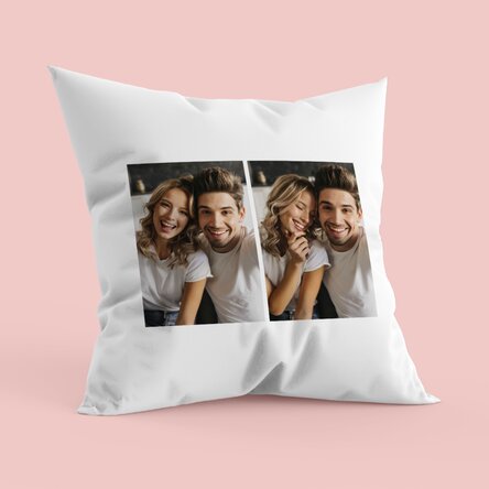 Personalised cushion with 2 portrait photos