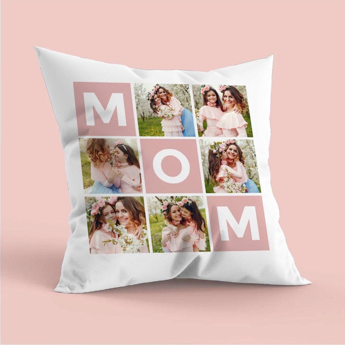 Personalised cushion with 6 photos and message - Family