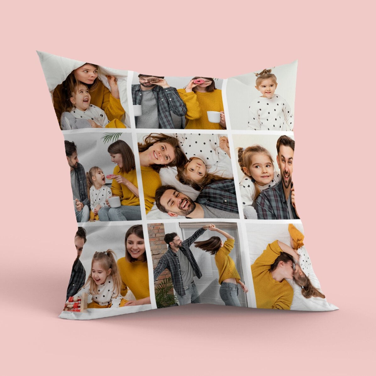 Cuscino personalizzato con 9 foto - formato grande