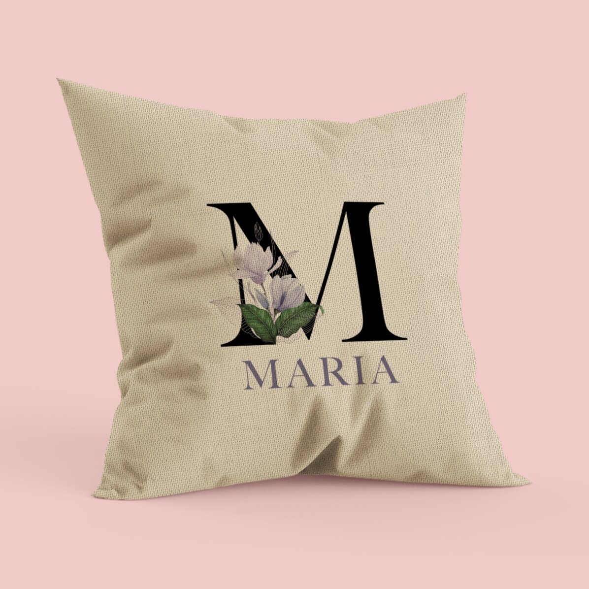 Cuscino personalizzato con iniziale e nome - In
