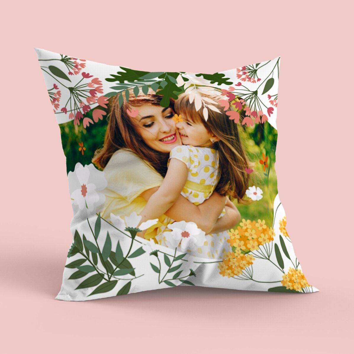 Cuscino personalizzato con foto, formato grande - Hello spring