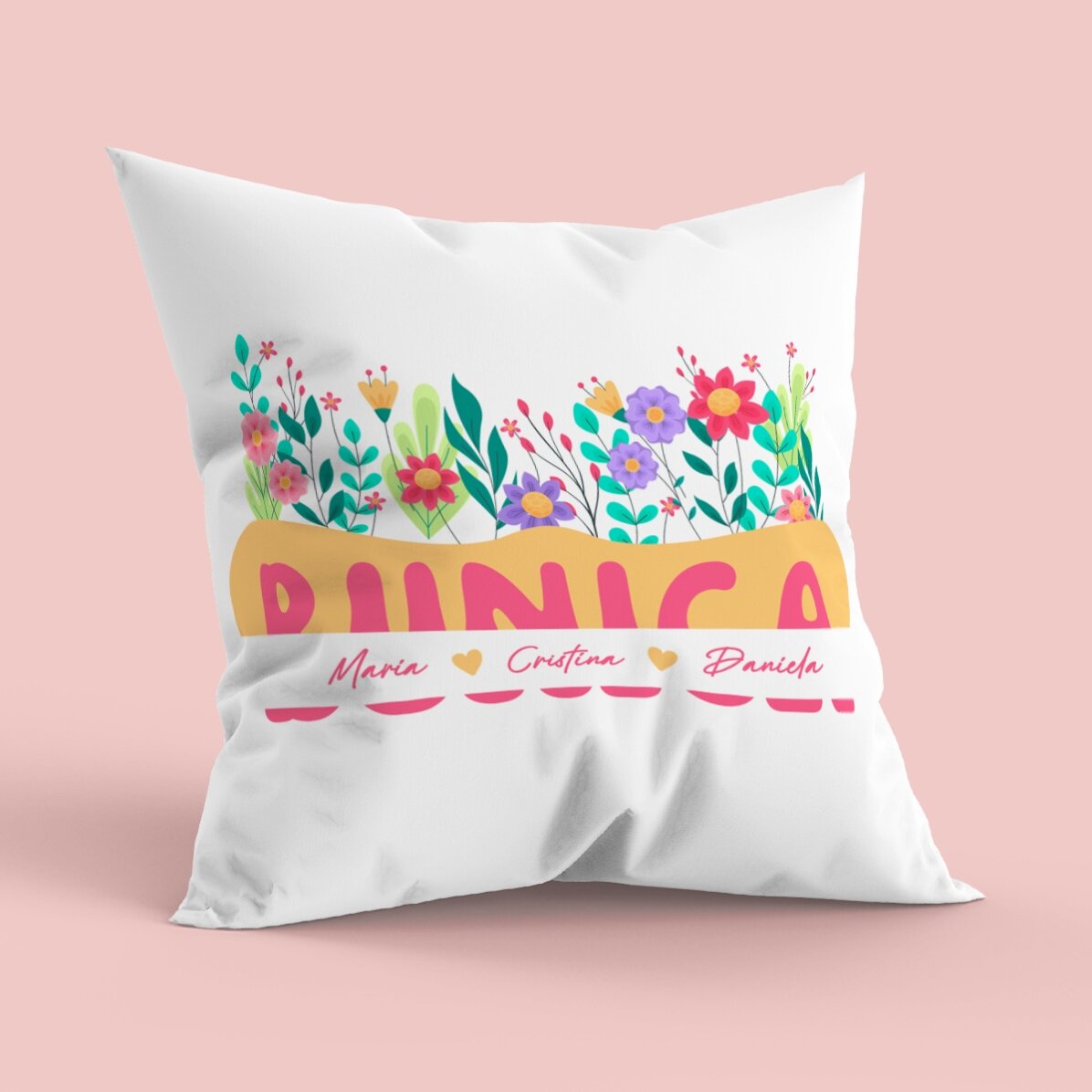 Cuscino personalizzato con scritta, formato grande - Campo di fiori